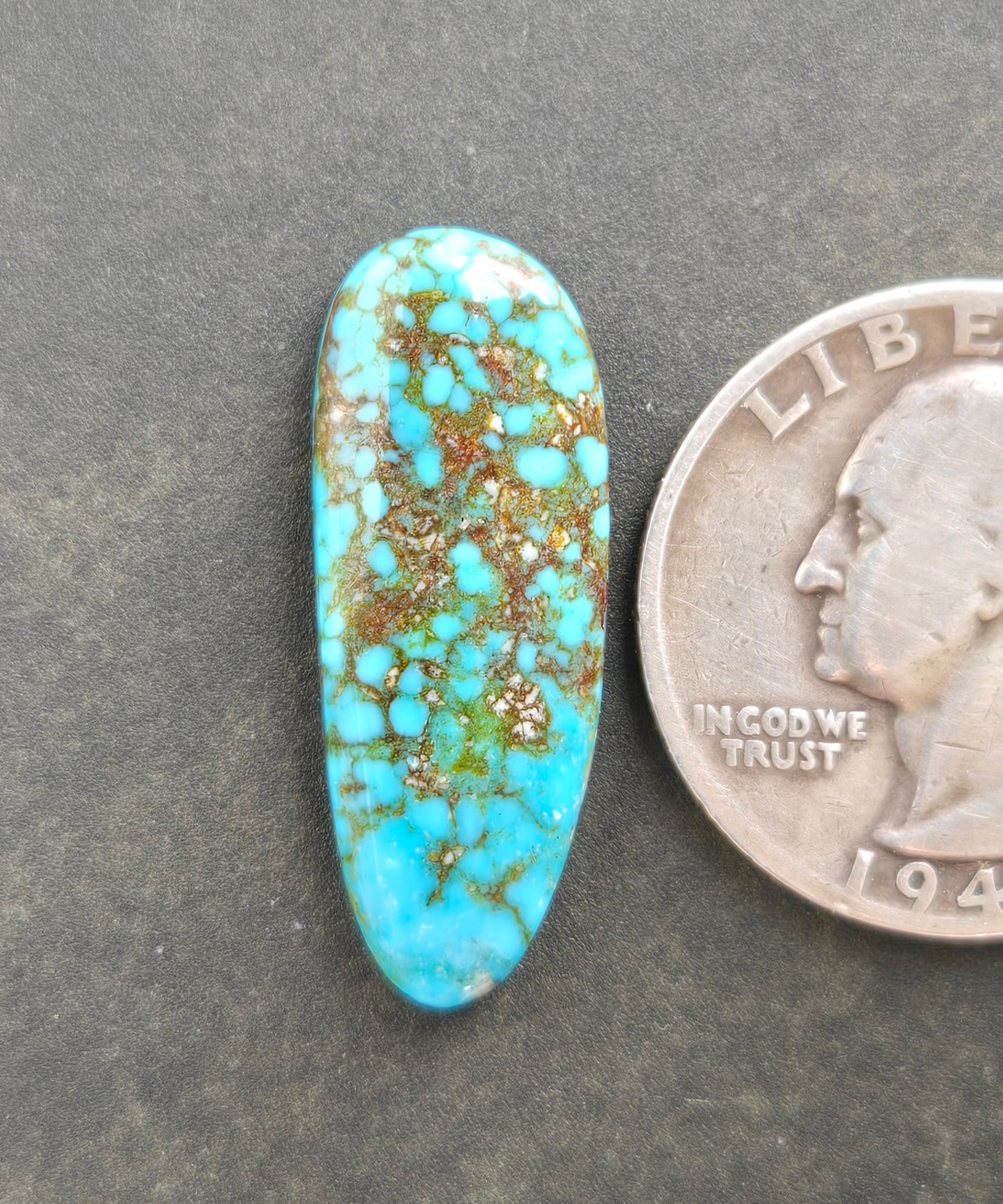 AAA Kingman Turquoise Mountain Red Web Cabochon