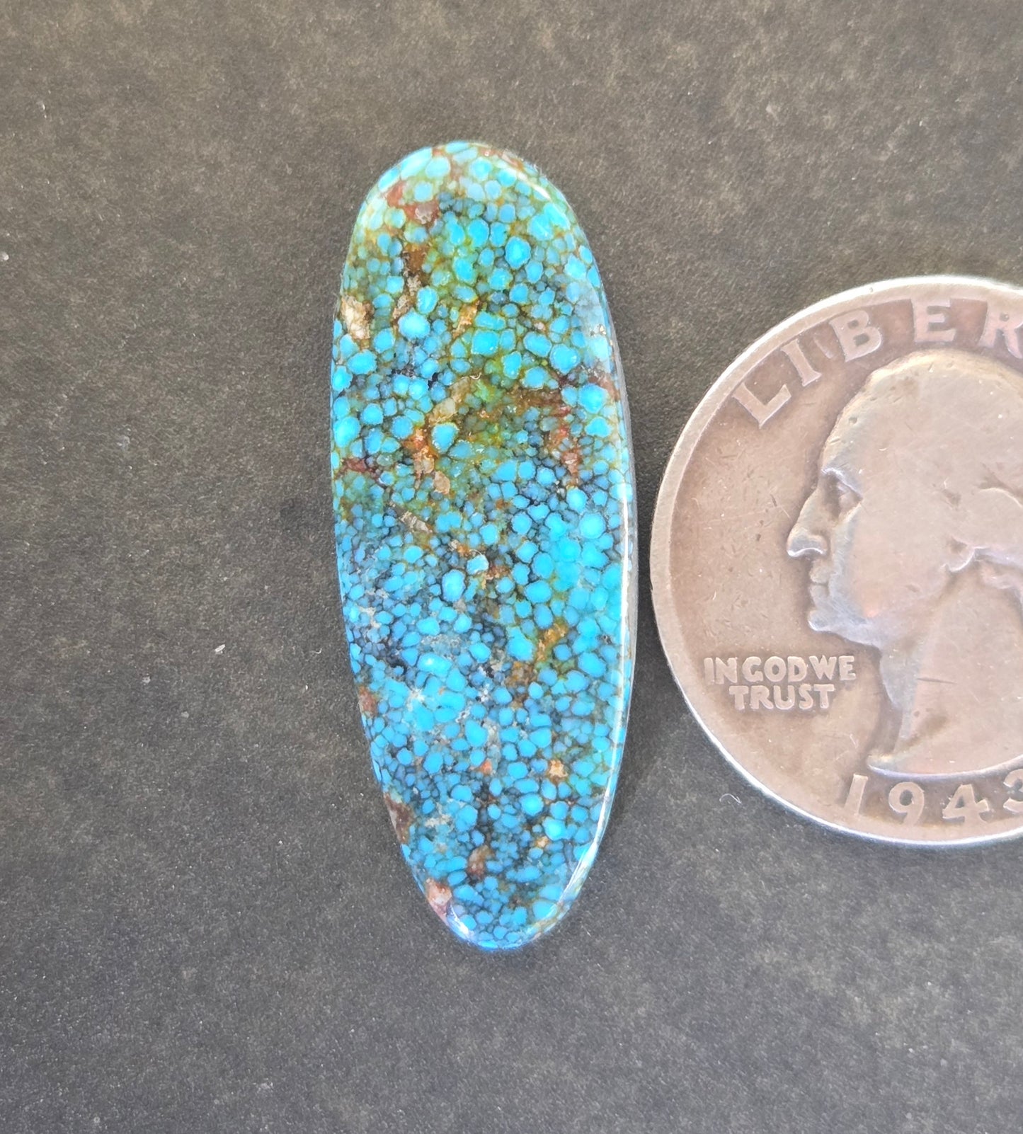 AAA Spiderweb Polychrome Kingman Turquoise Cabochon