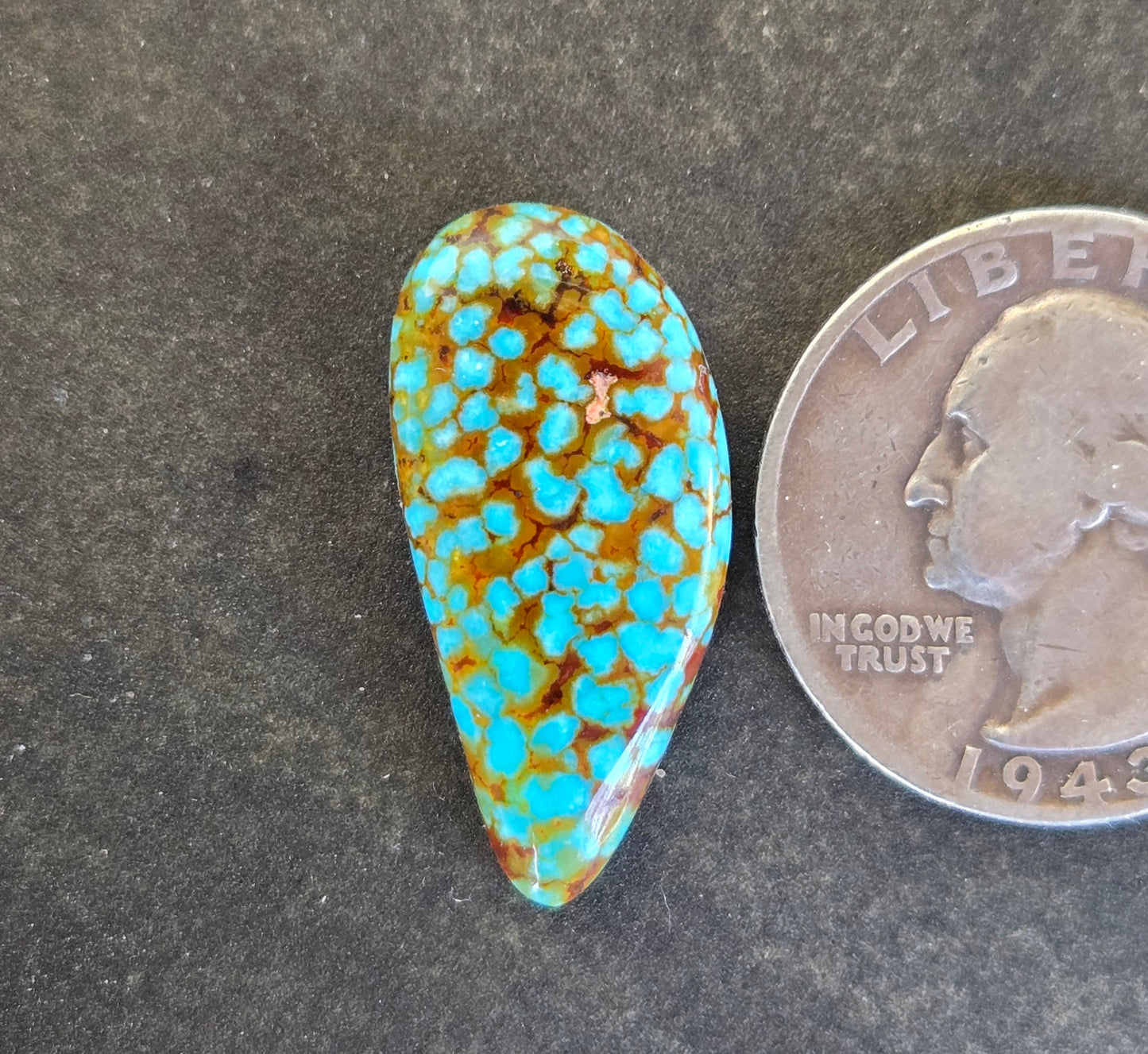 AAA Spiderweb Polychrome Kingman Turquoise Cabochon