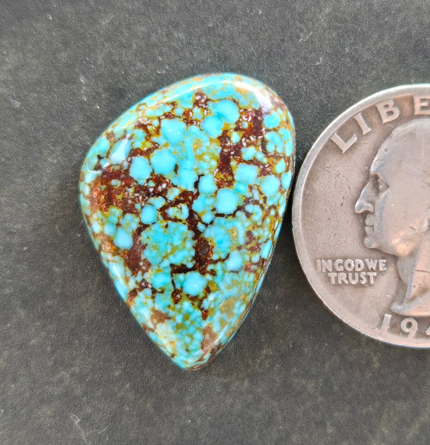 AAA Spiderweb Polychrome Kingman Turquoise Cabochon