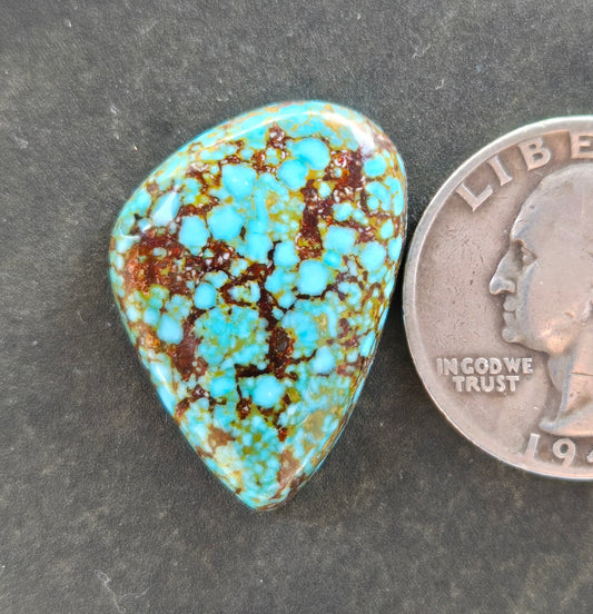 AAA Spiderweb Polychrome Kingman Turquoise Cabochon