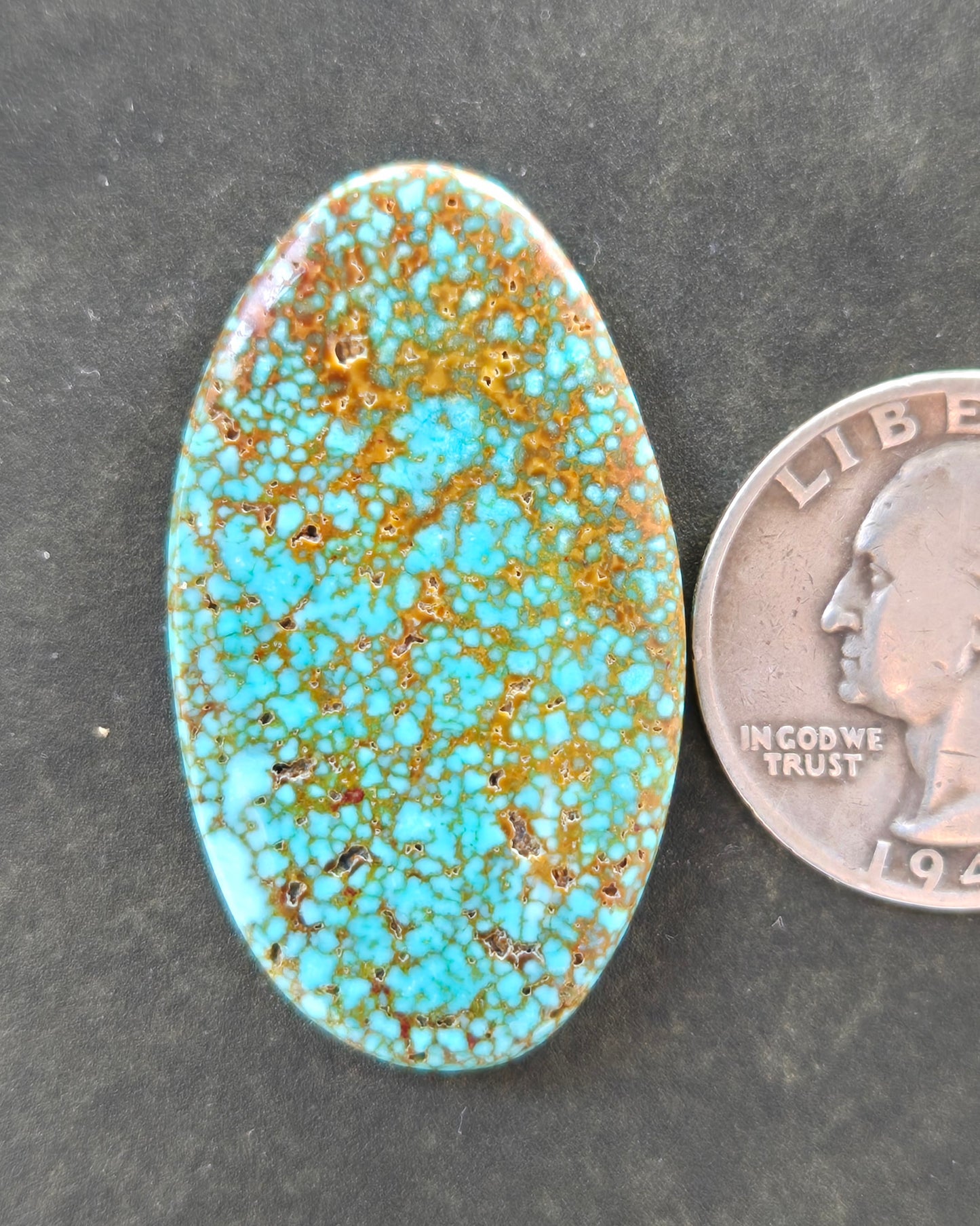 AAA Spiderweb Polychrome Kingman Turquoise Cabochon