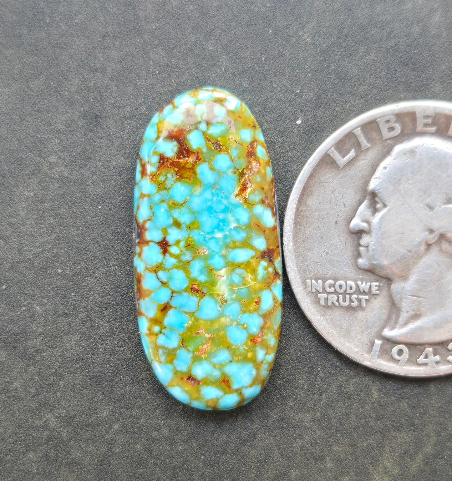 AAA Spiderweb Polychrome Kingman Turquoise Cabochon