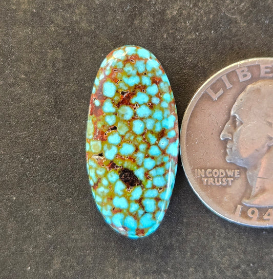 AAA Spiderweb Polychrome Kingman Turquoise Cabochon