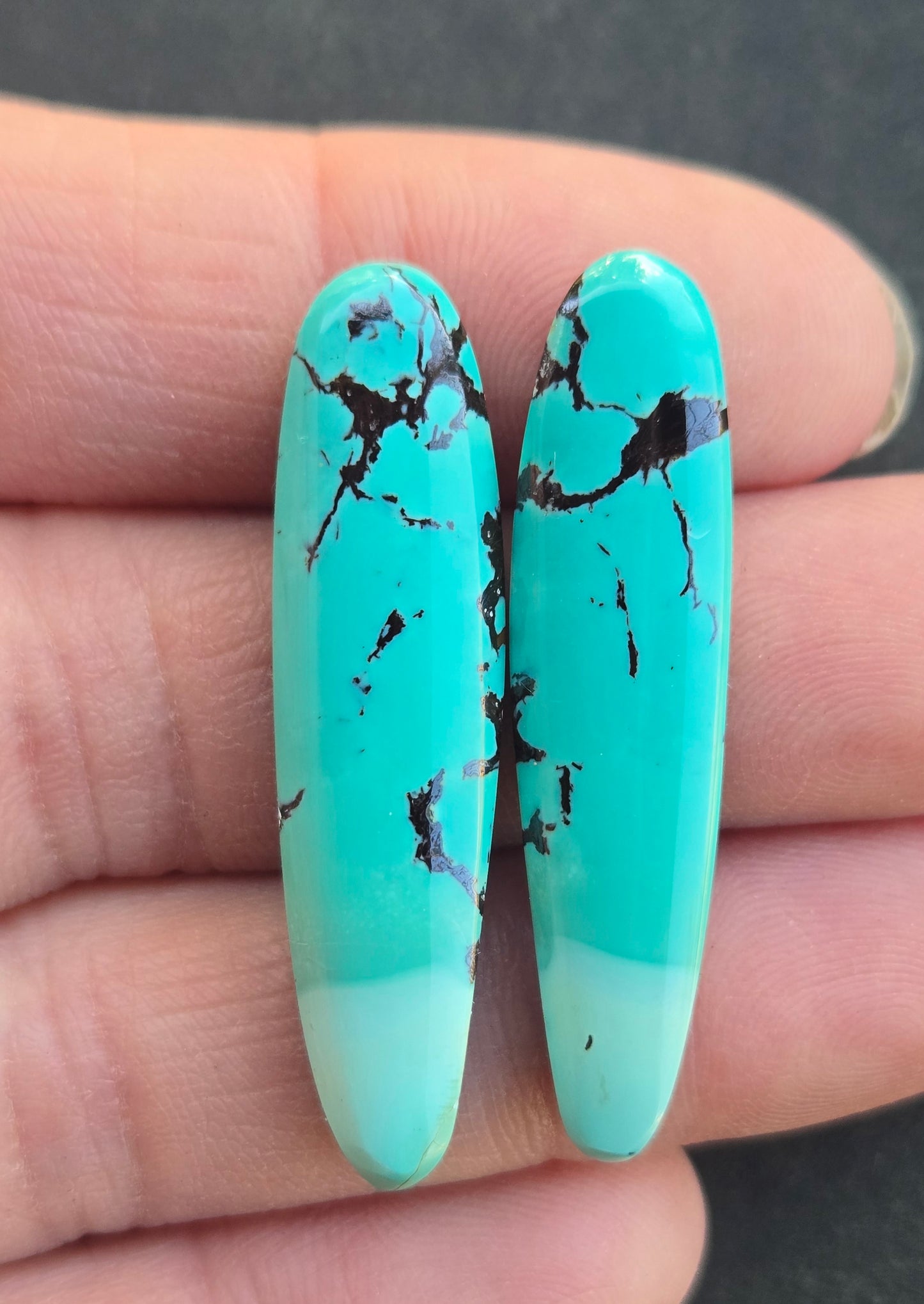 Natural Candelaria Turquoise Cabochon set