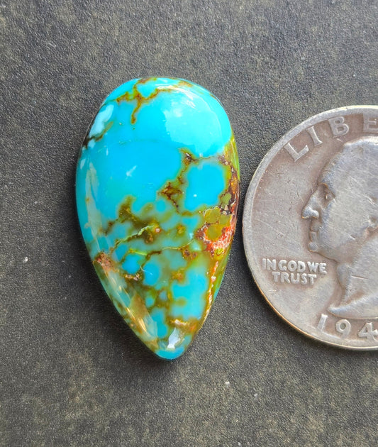 AAA Kingman Turquoise Mountain Red Web Cabochon