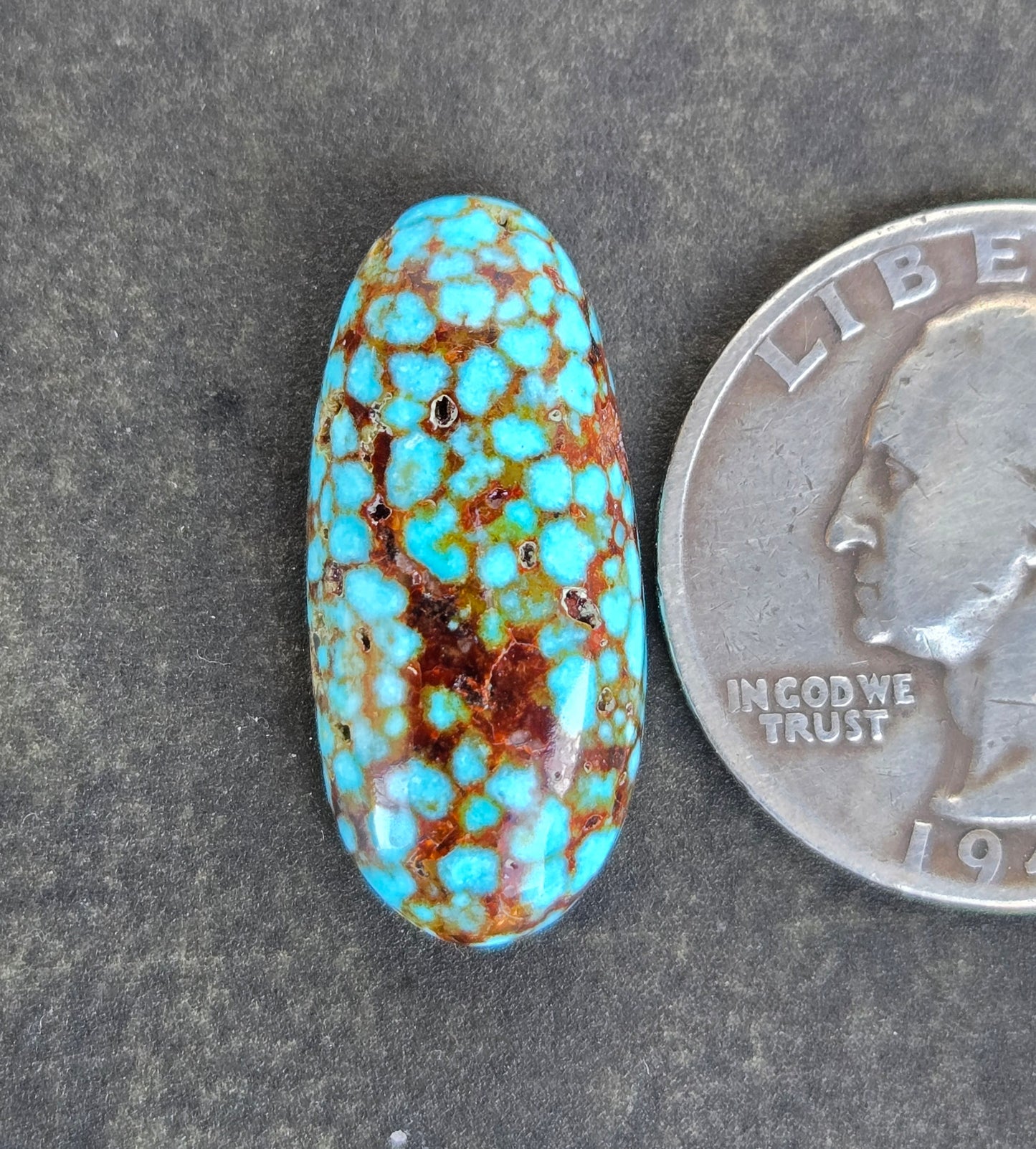 AAA Spiderweb Polychrome Kingman Turquoise Cabochon