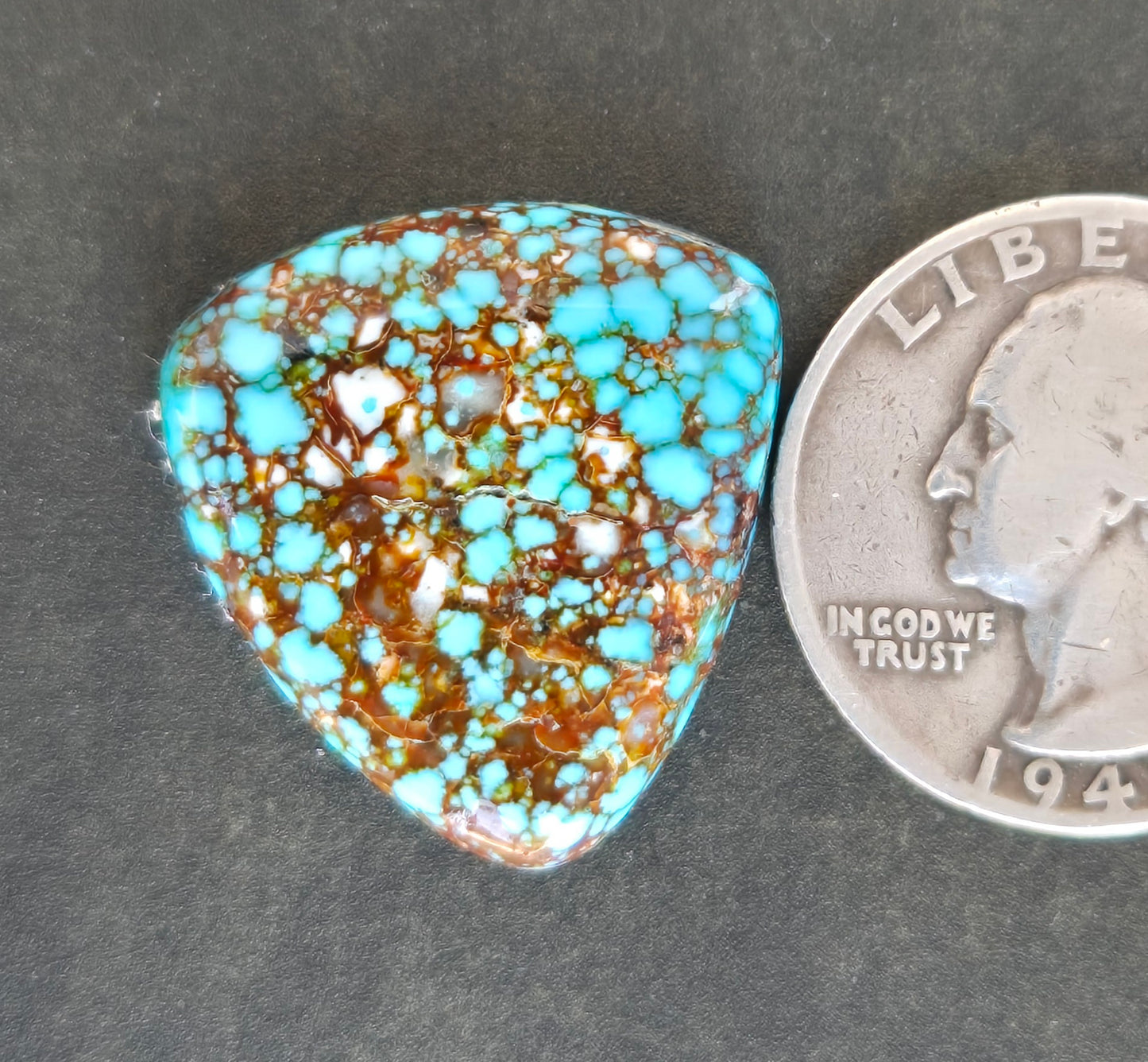 AAA Spiderweb Polychrome Kingman Turquoise Cabochon