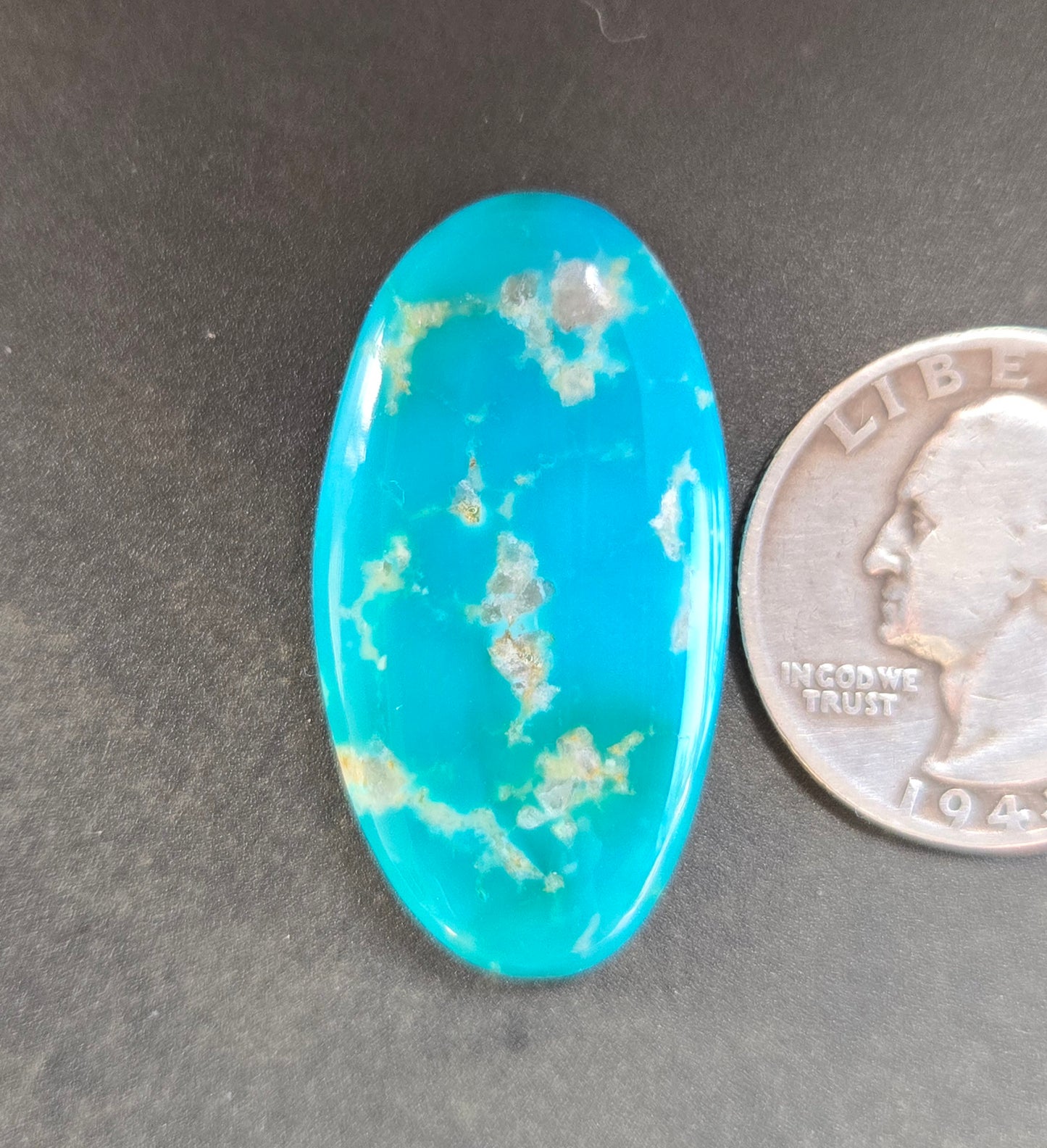 AAA Kingman Hardy Pit Turquoise Cabochon