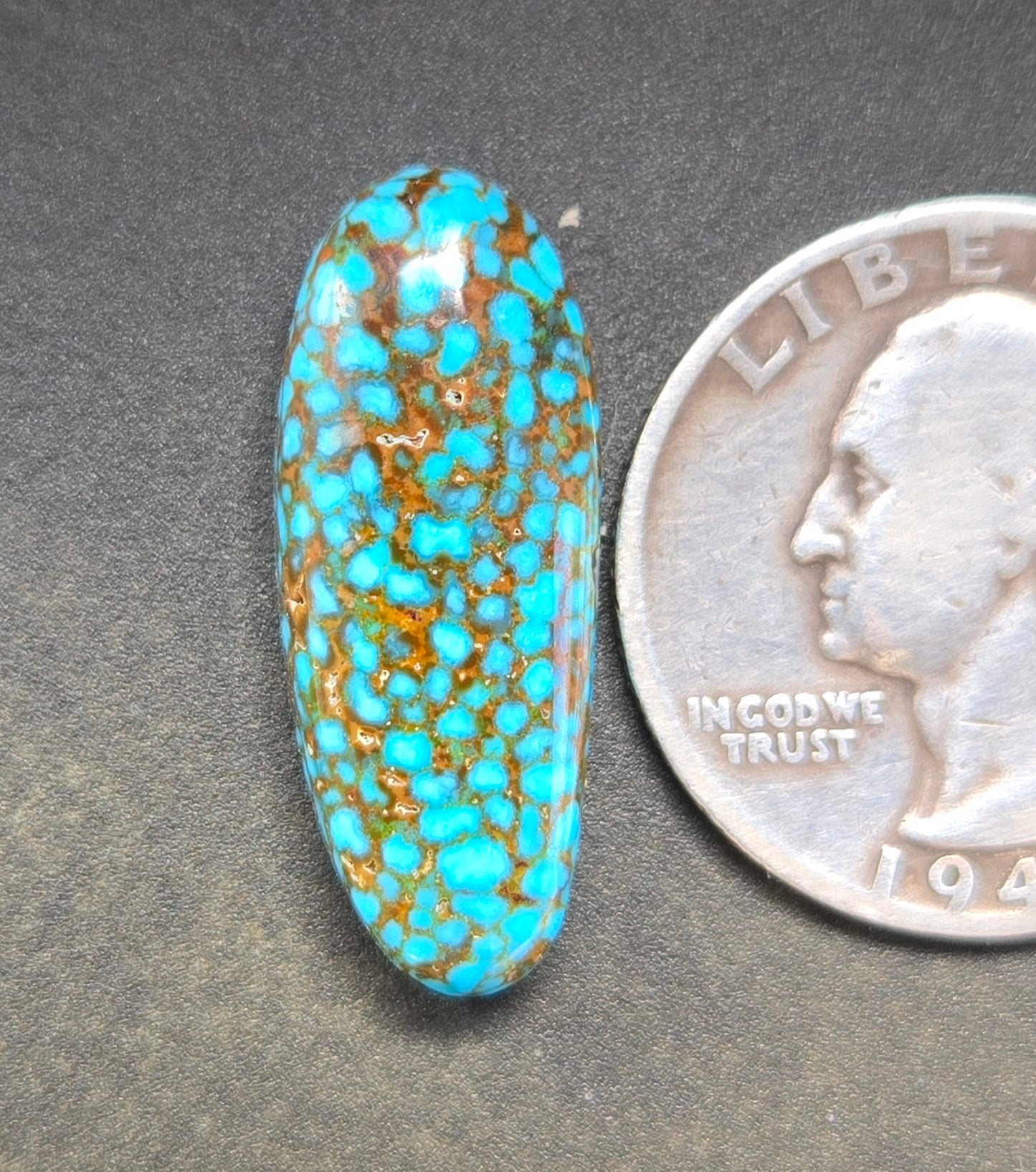 AAA Spiderweb Polychrome Kingman Turquoise Cabochon