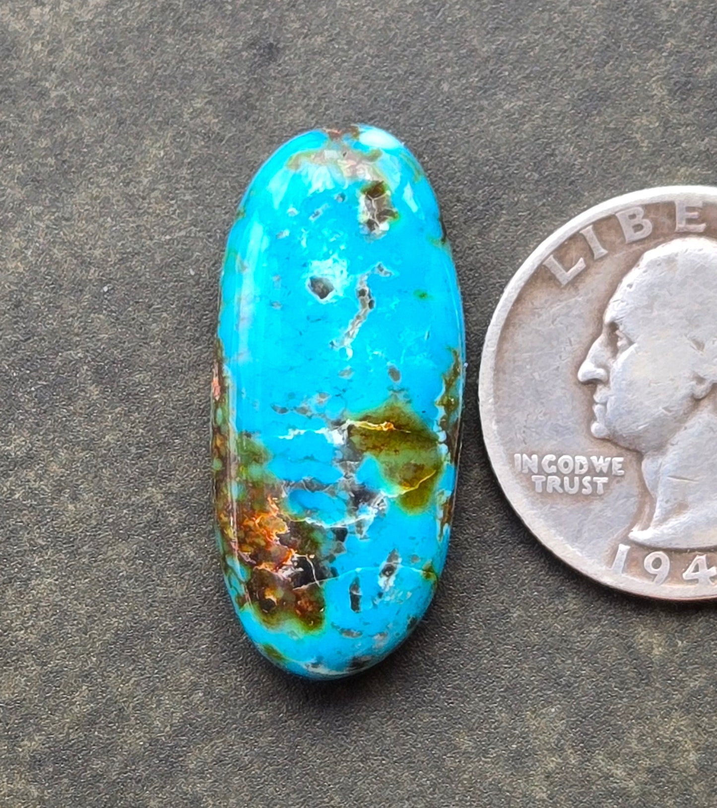 AAA Kingman Turquoise Mountain Red Web Cabochon