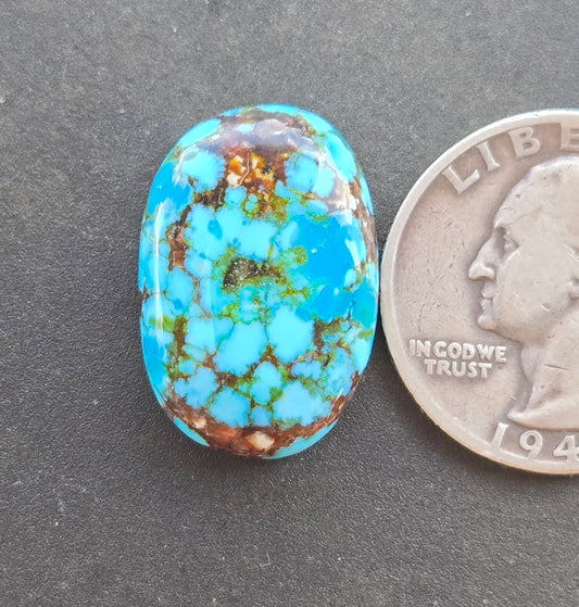AAA Kingman Turquoise Mountain Red Web Cabochon