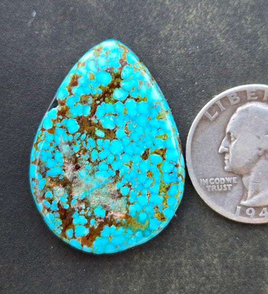 AAA Spiderweb Polychrome Kingman Turquoise Cabochon