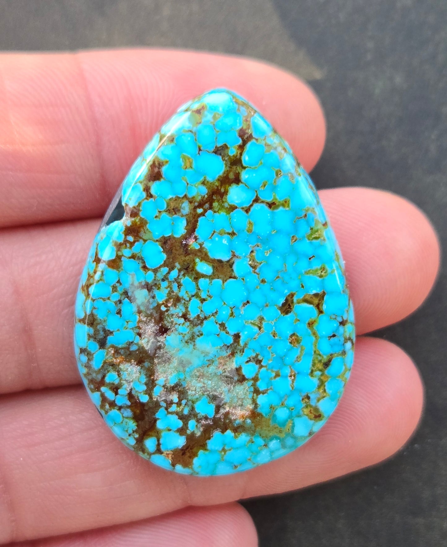 AAA Spiderweb Polychrome Kingman Turquoise Cabochon