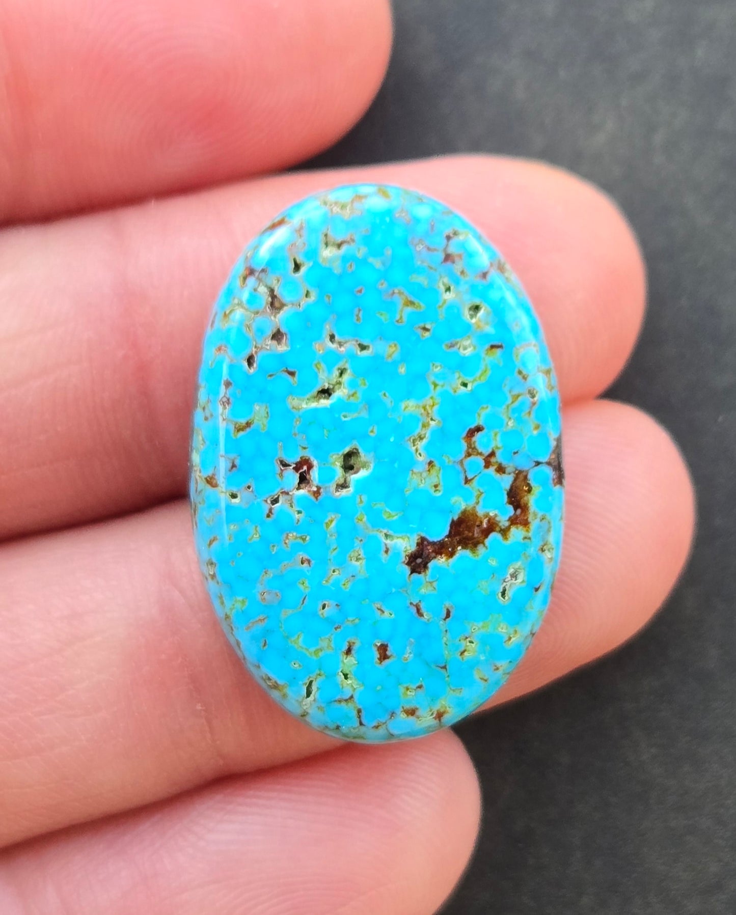 AAA Spiderweb Polychrome Kingman Turquoise Cabochon