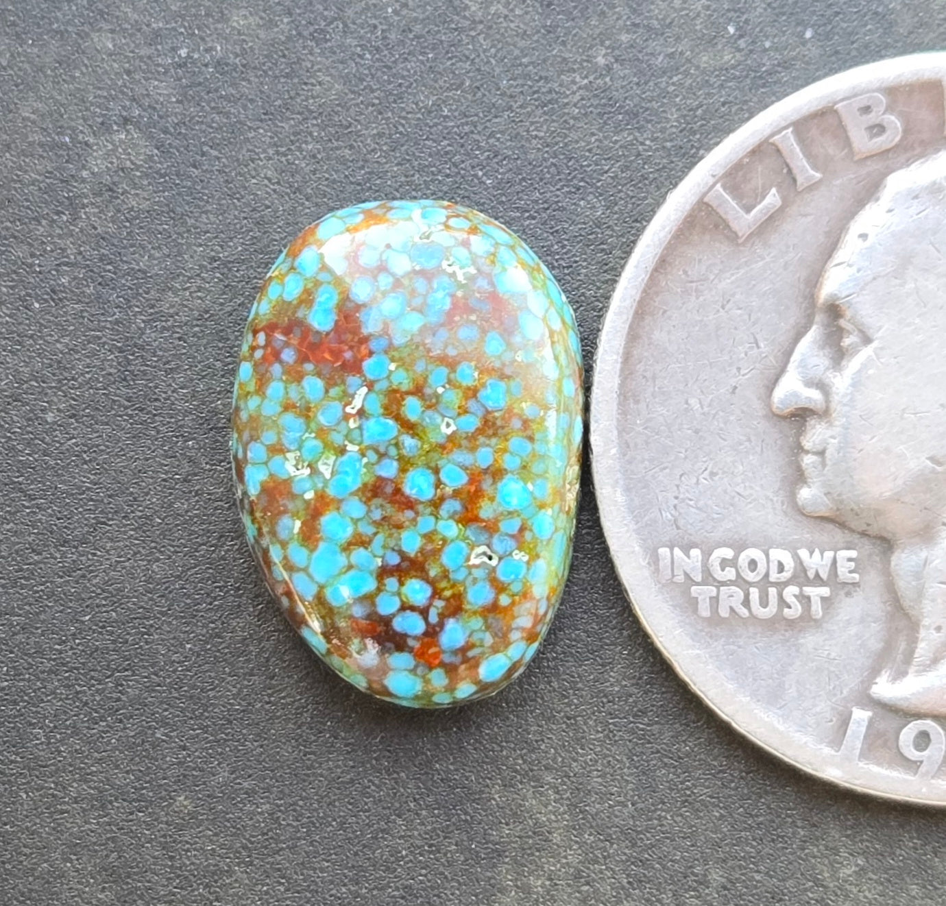 AAA Spiderweb Polychrome Kingman Turquoise Cabochon
