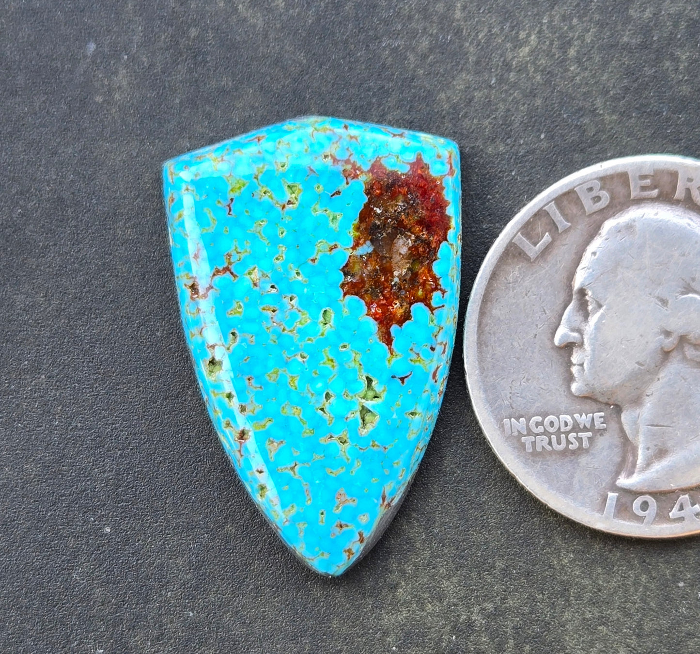 AAA Spiderweb Polychrome Kingman Turquoise Cabochon