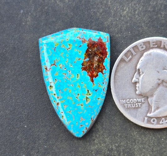 AAA Spiderweb Polychrome Kingman Turquoise Cabochon