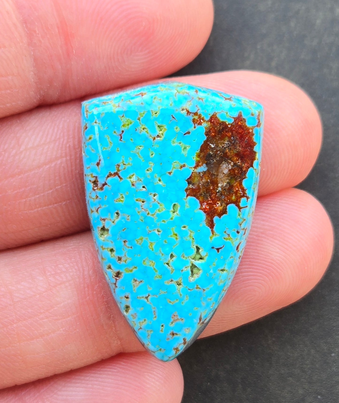 AAA Spiderweb Polychrome Kingman Turquoise Cabochon