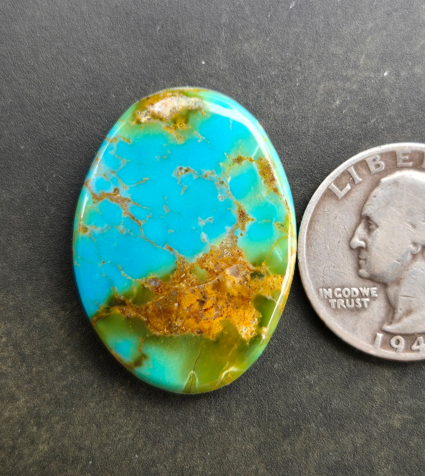 AAA Kingman Rising Phoenix Turquoise Cabochon