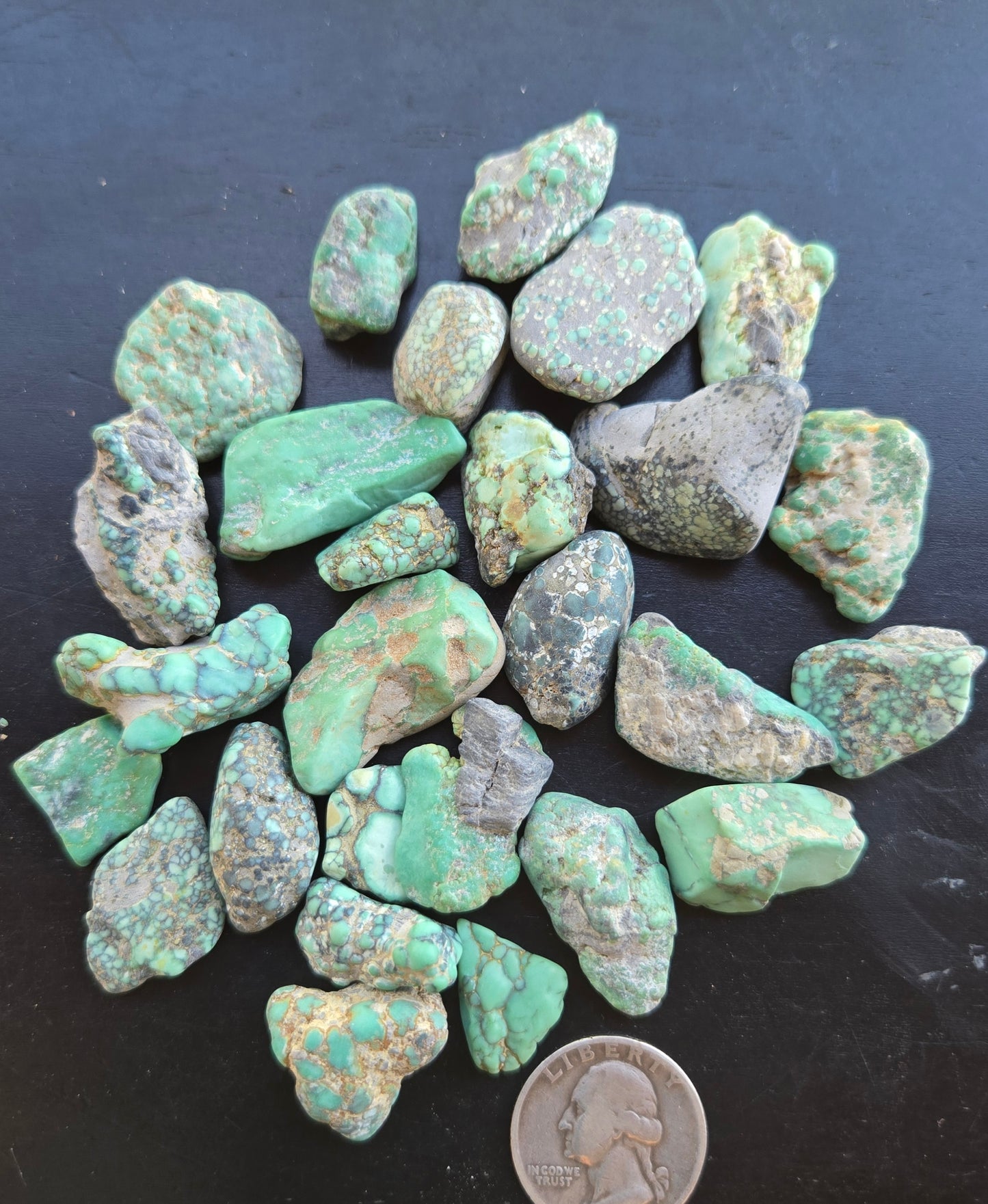 Blue Boy Variscite solid green rough for cabbing - Natural Nevada Variscite- 120 grams