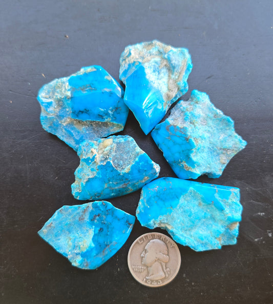 AAA Kingman Ithaca Peak Turquoise rough for cabbing - 112 gram lot