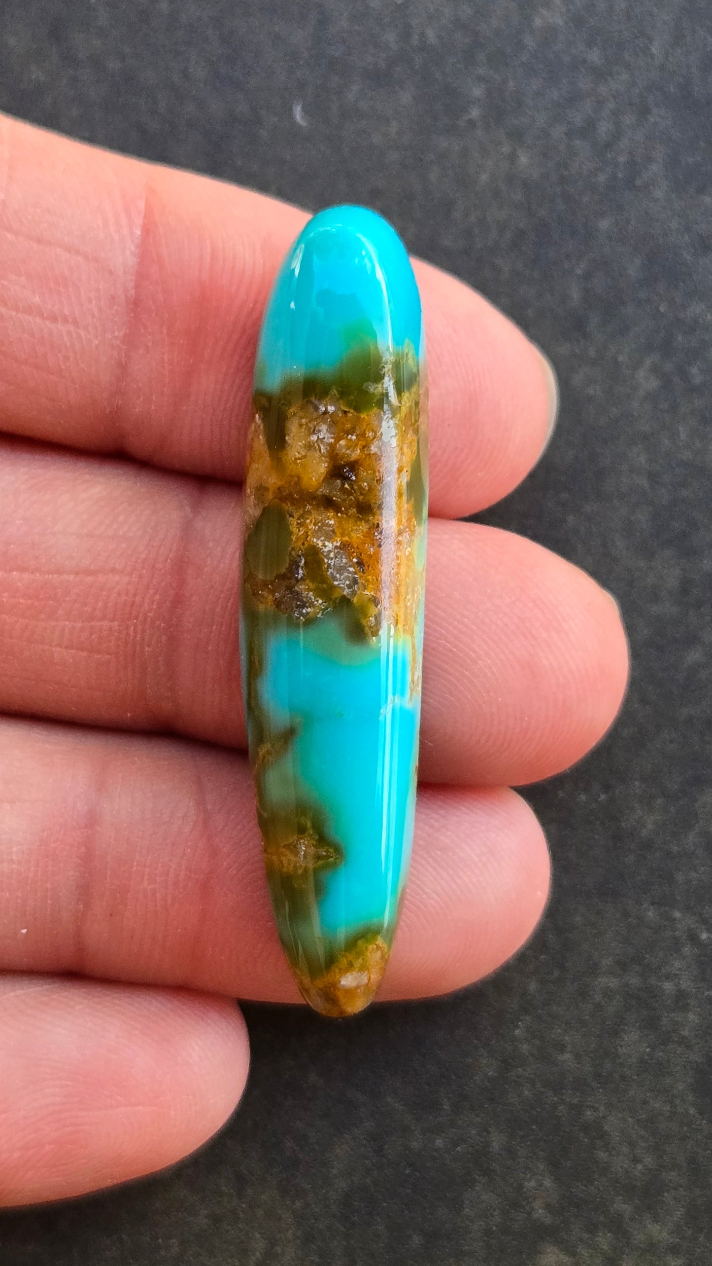 AAA Kingman Rising Phoenix Turquoise Cabochon