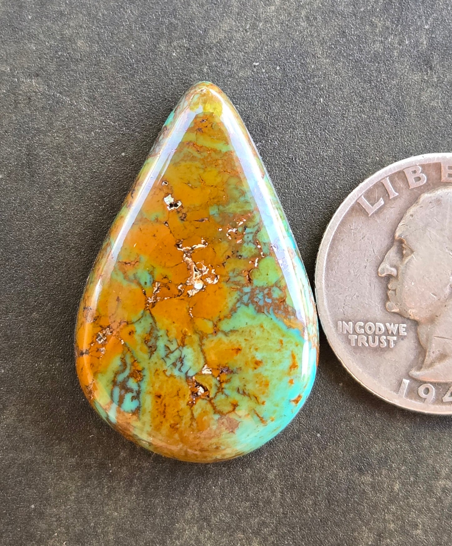 AAA Kingman Polychrome Ceremonial Turquoise Cabochon