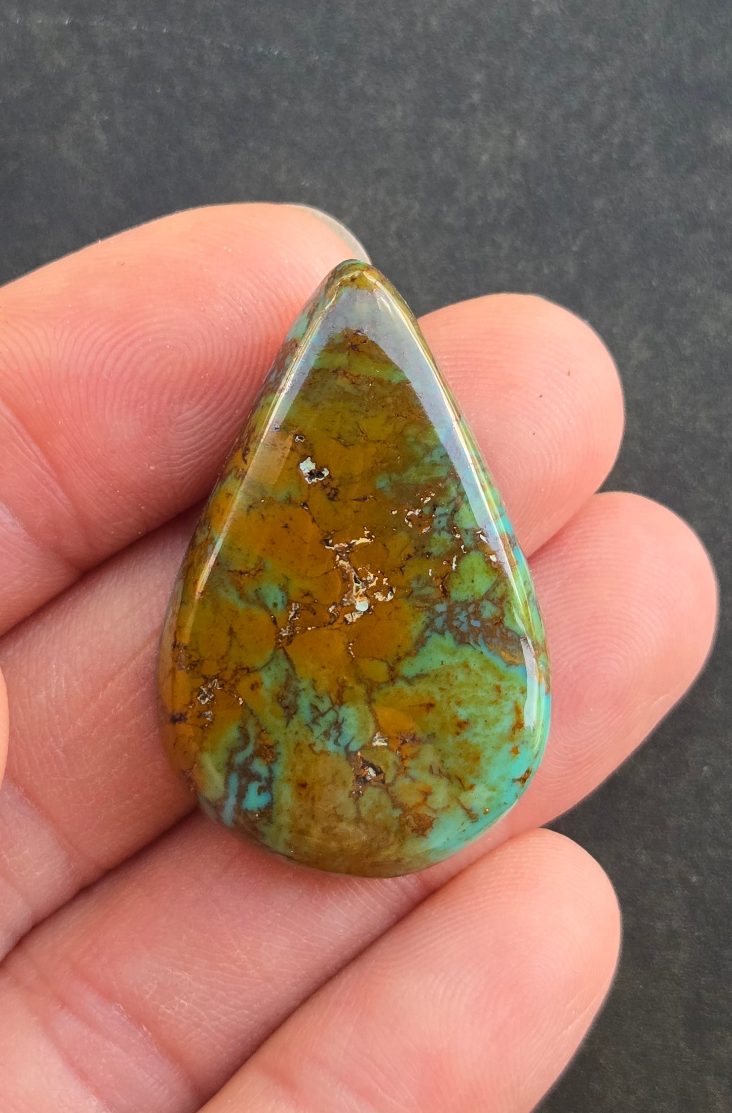 AAA Kingman Polychrome Ceremonial Turquoise Cabochon