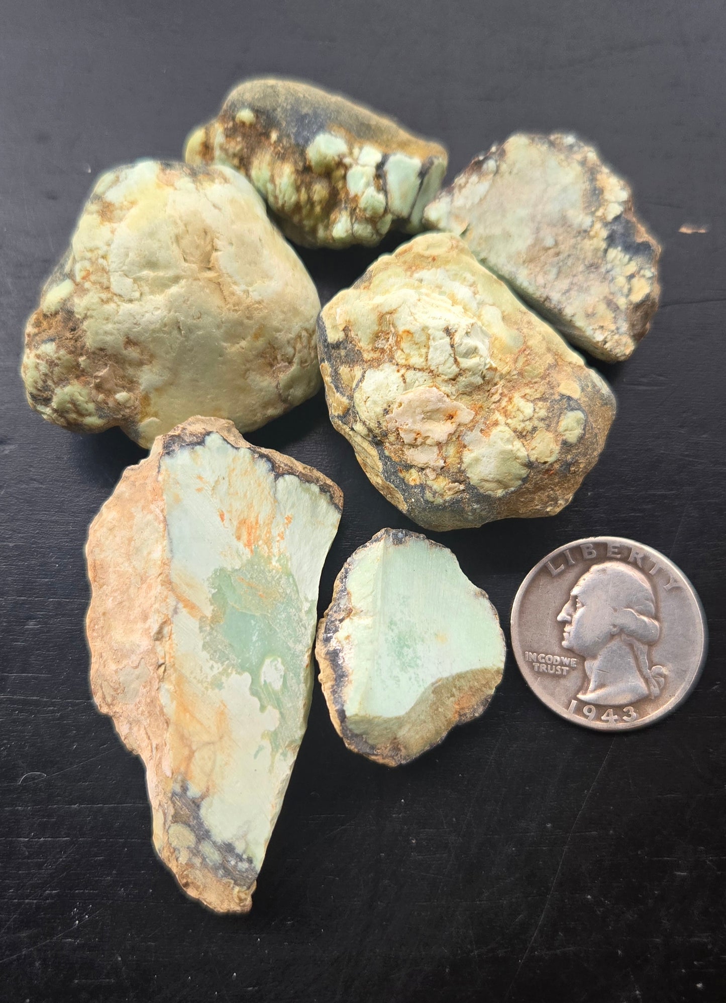 Seven Dwarfs Variscite 7D - rough for cabbing - Natural Nevada Variscite- 118 grams