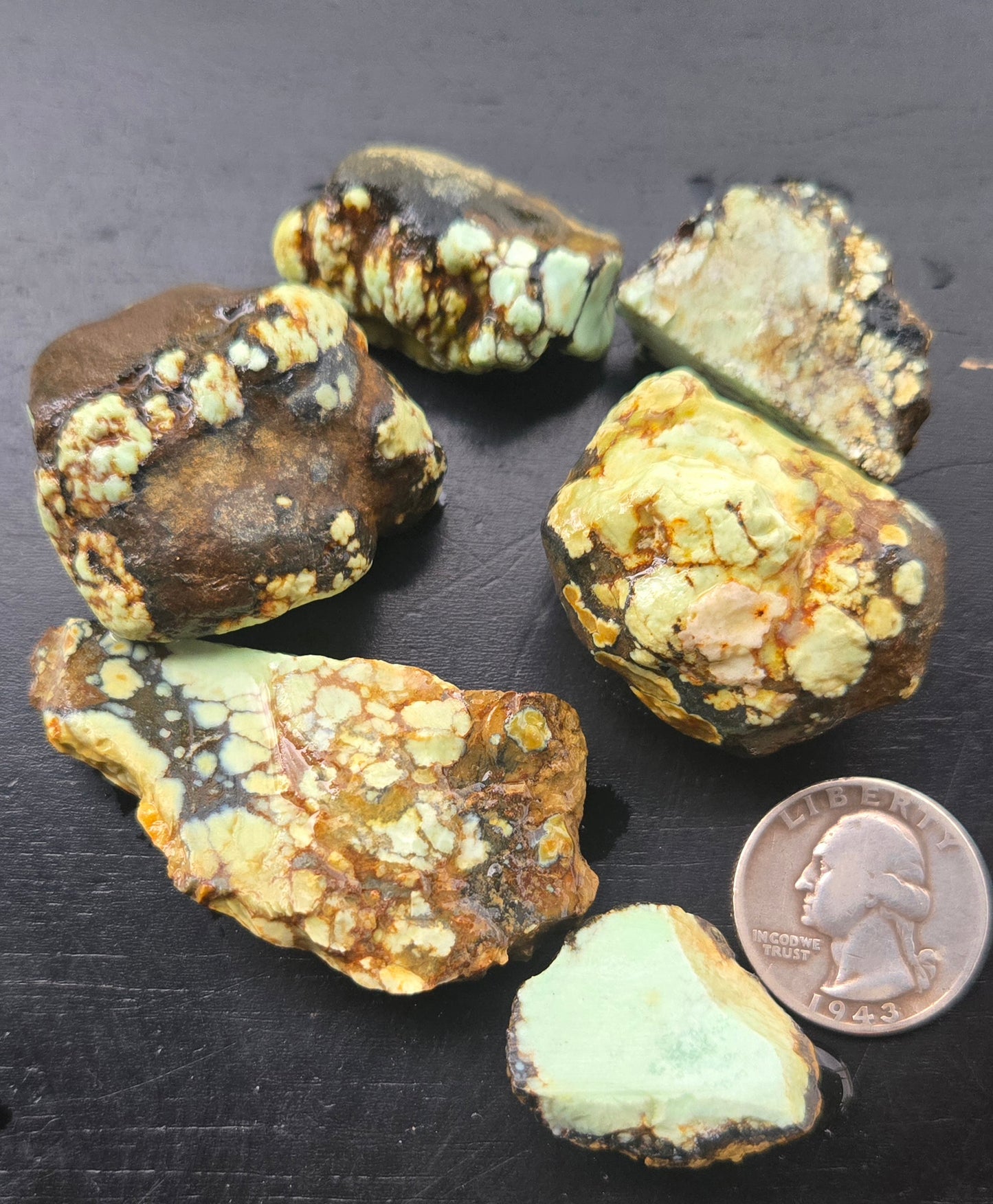 Seven Dwarfs Variscite 7D - rough for cabbing - Natural Nevada Variscite- 118 grams