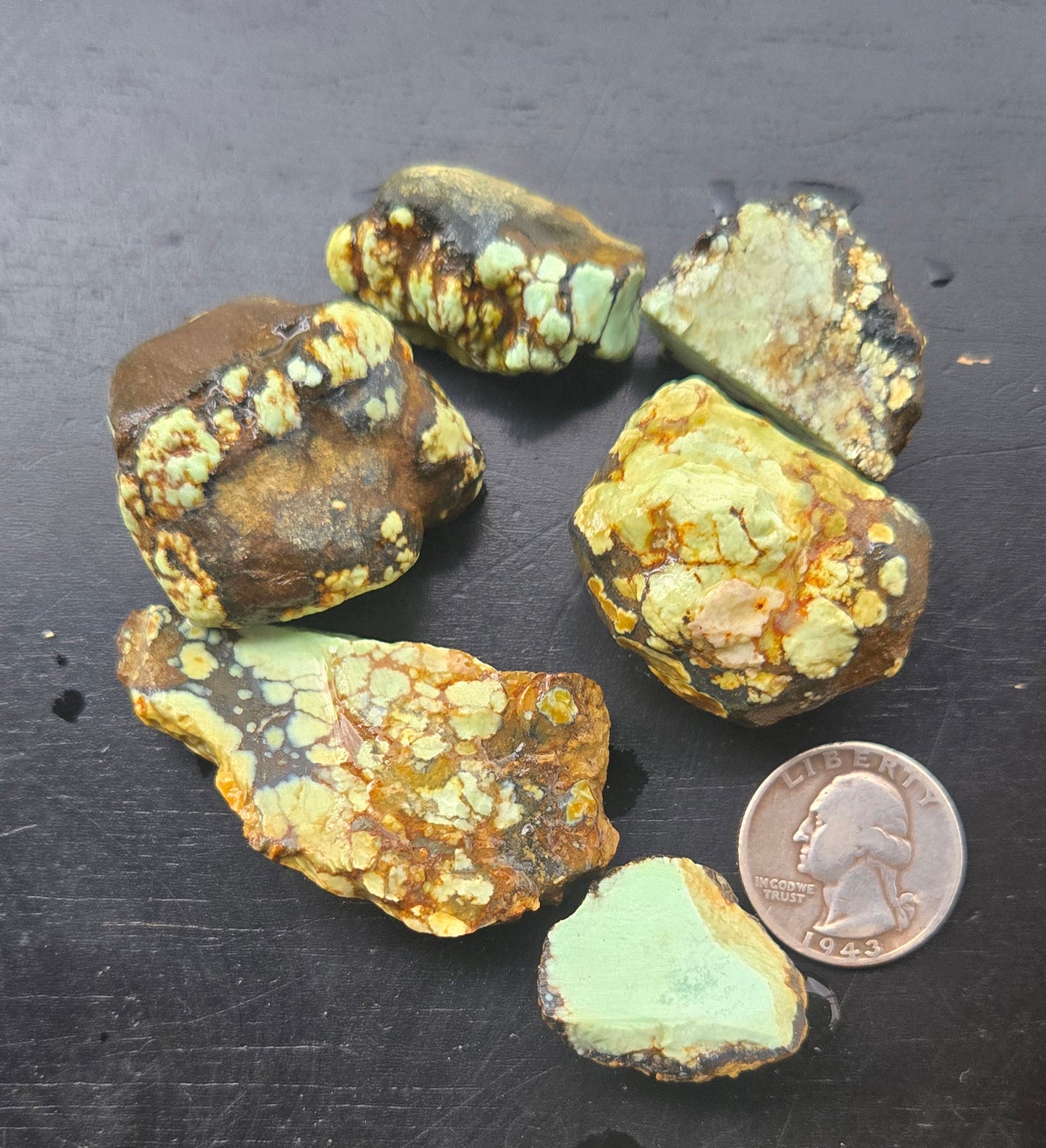 Seven Dwarfs Variscite 7D - rough for cabbing - Natural Nevada Variscite- 118 grams