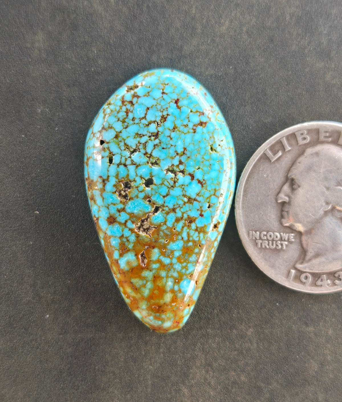AAA Spiderweb Polychrome Kingman Turquoise Cabochon