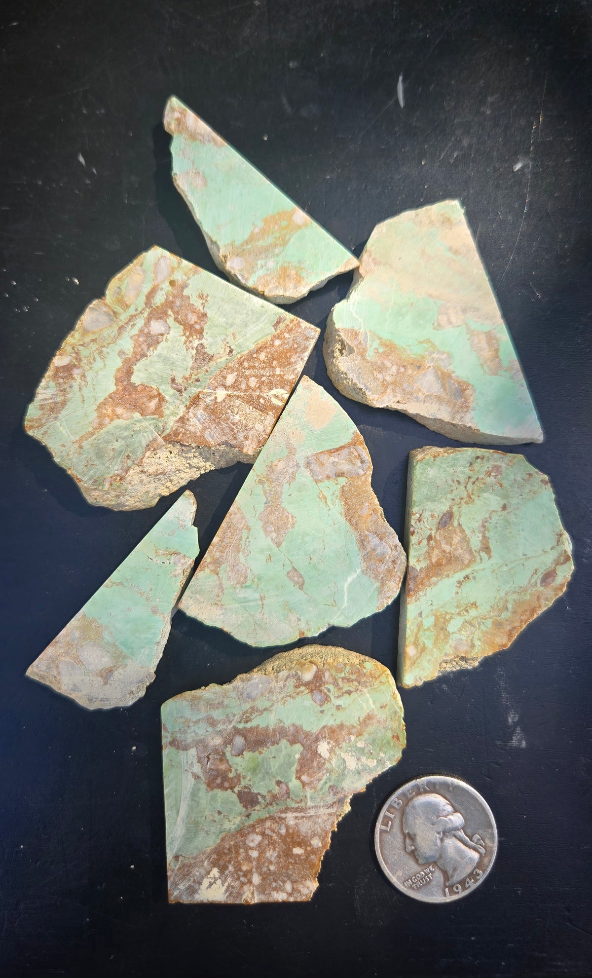 Kingman Turquoise rough slabs for cabbing - 125 gram lot