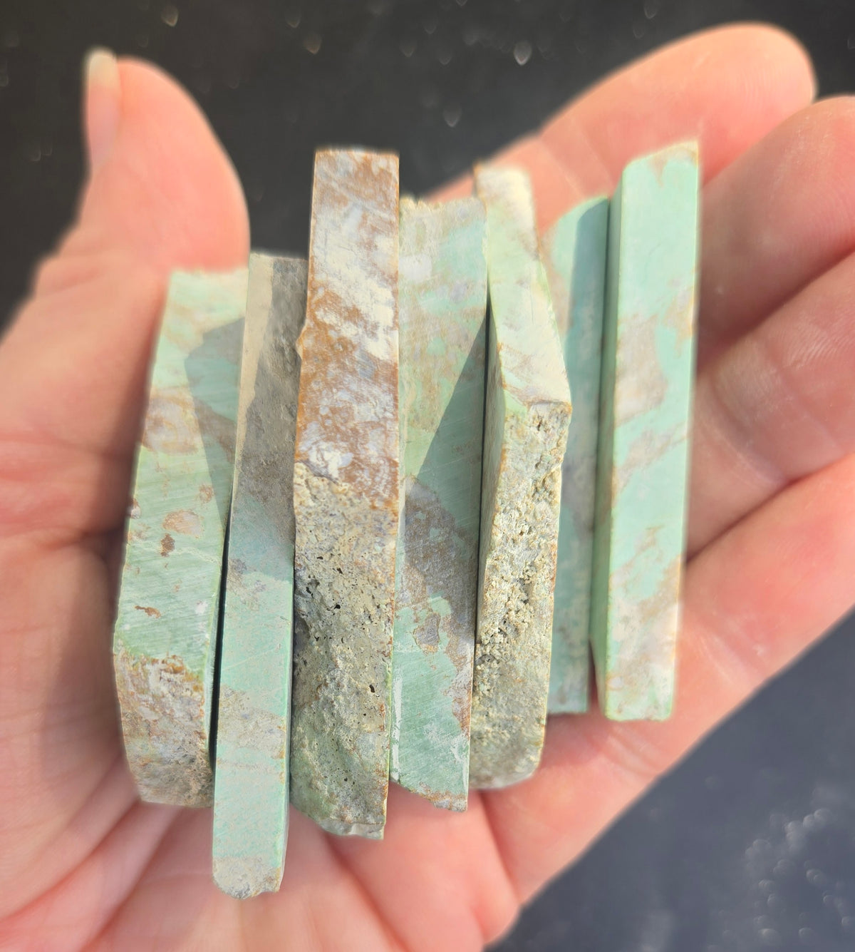 Kingman Turquoise rough slabs for cabbing - 125 gram lot