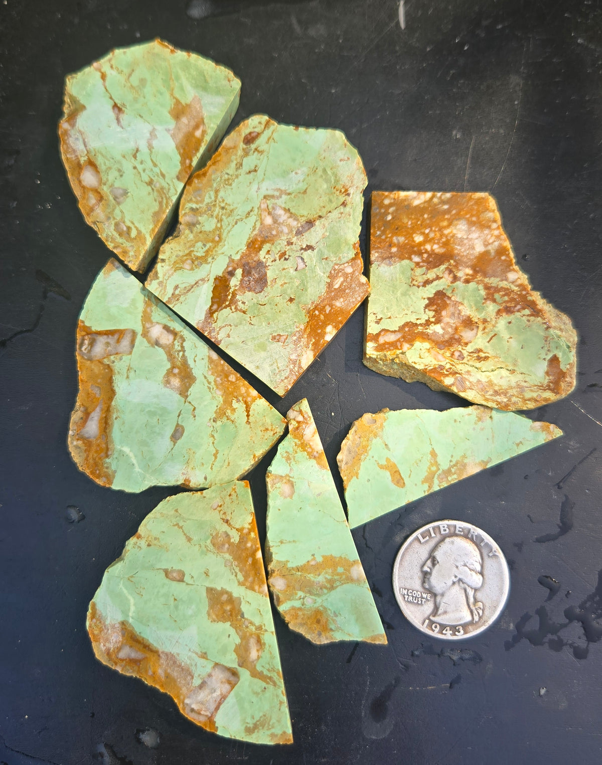 Kingman Turquoise rough slabs for cabbing - 125 gram lot