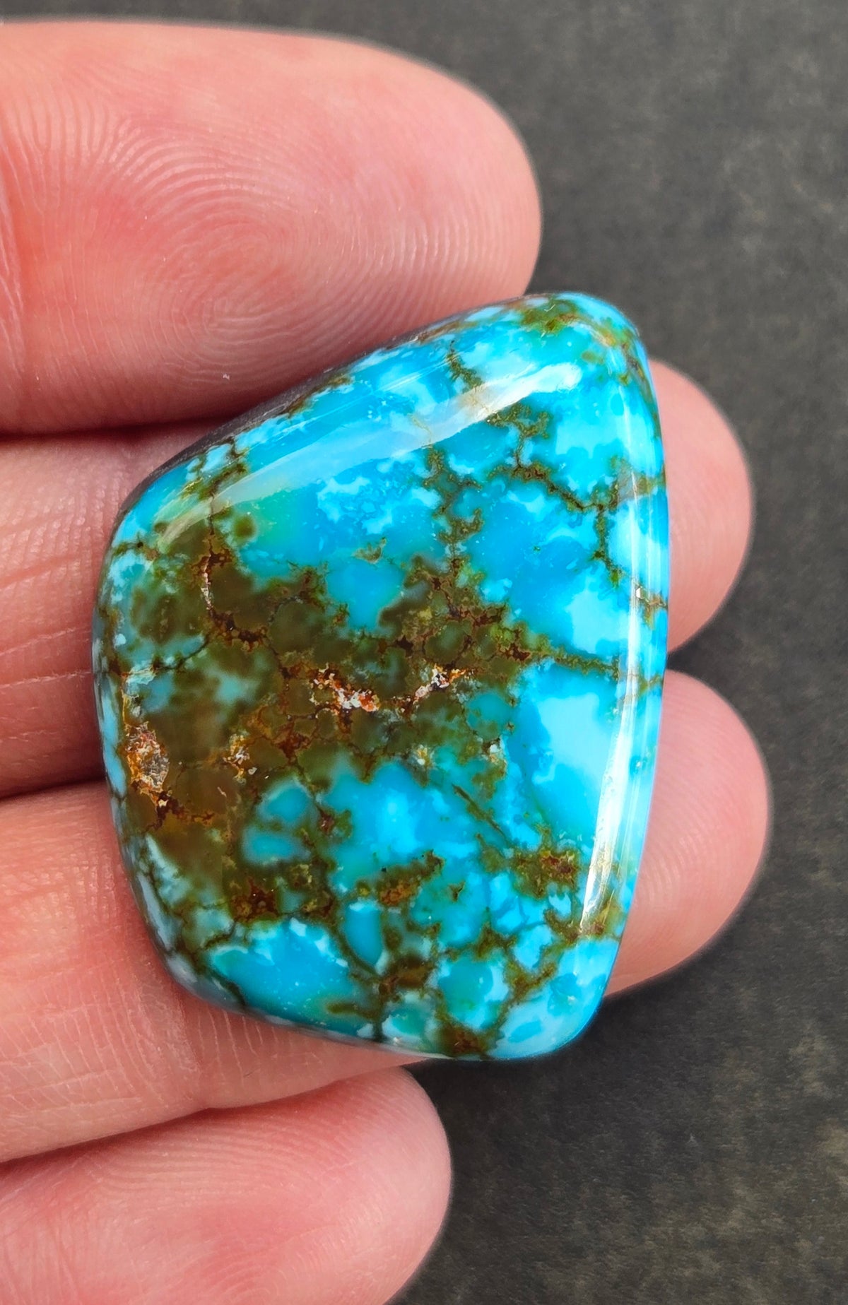 AAA Kingman Turquoise Mountain Red Web Cabochon