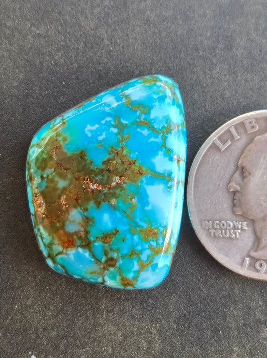 AAA Kingman Turquoise Mountain Red Web Cabochon