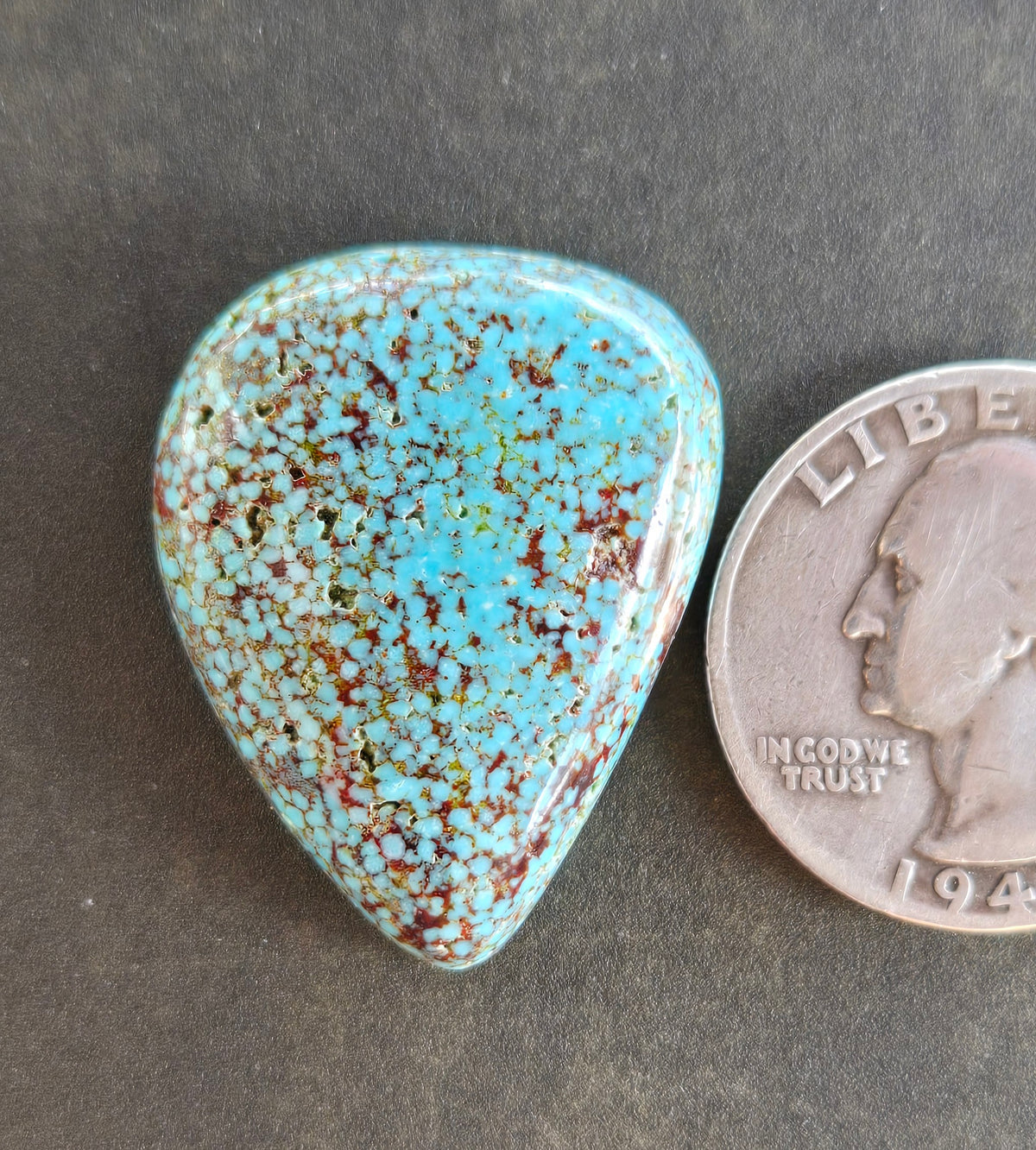 AAA Spiderweb Polychrome Kingman Turquoise Cabochon
