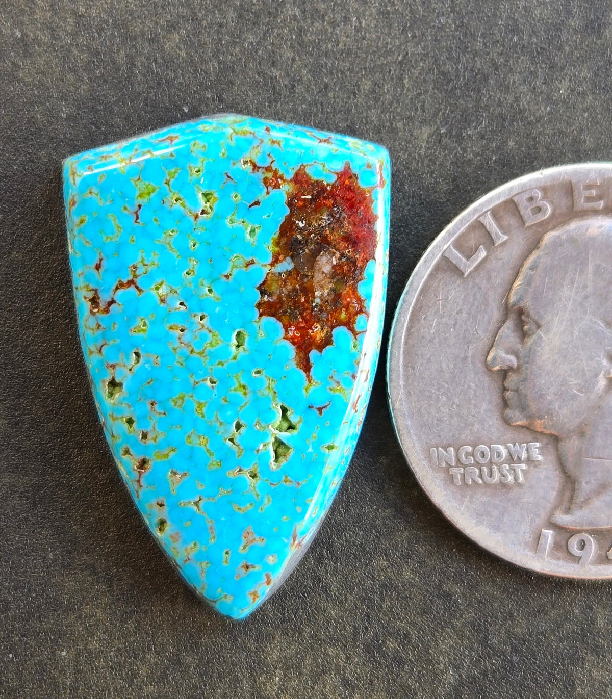 AAA Spiderweb Polychrome Kingman Turquoise Cabochon