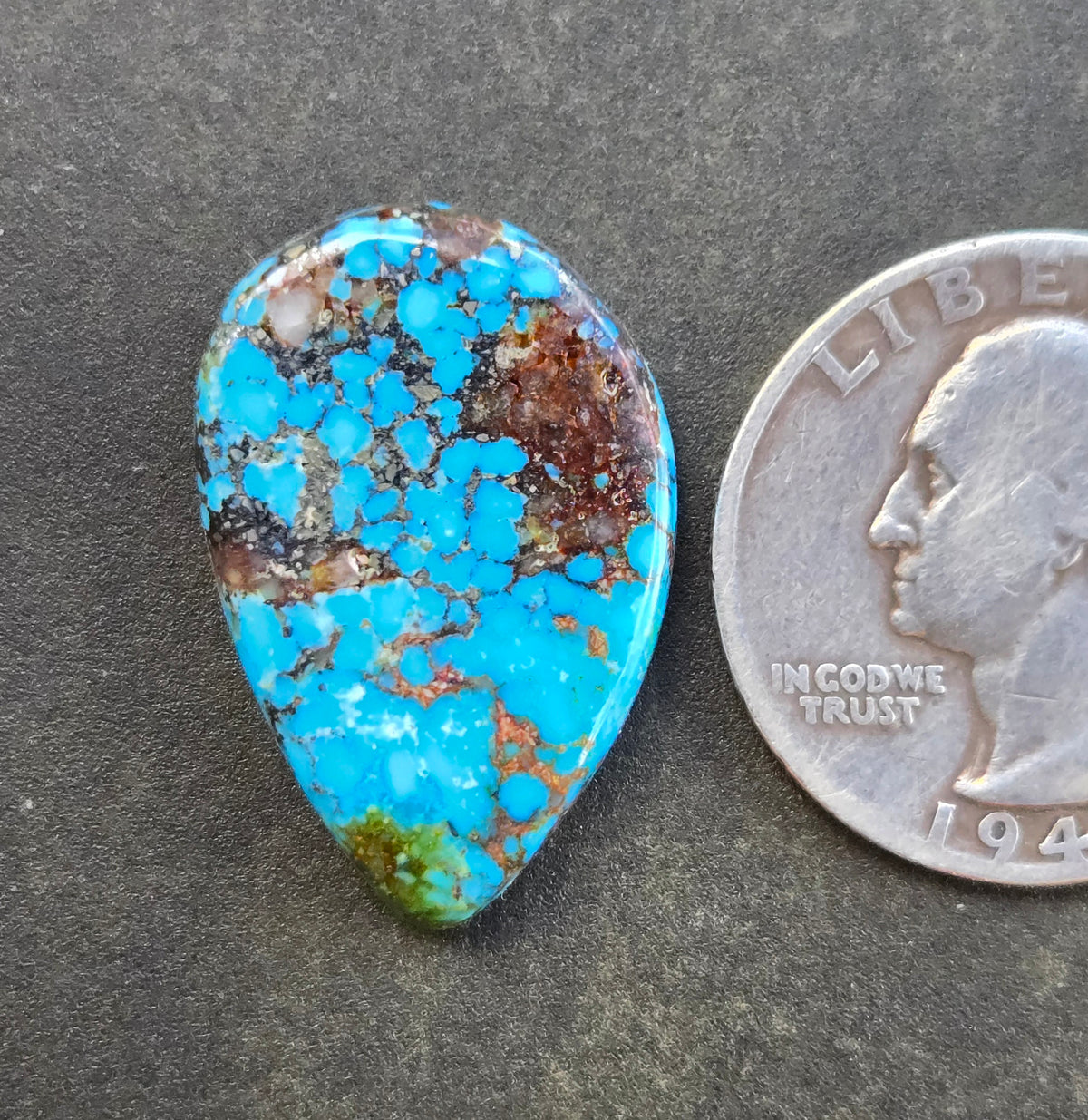 AAA Kingman Turquoise Mountain Red Web Cabochon