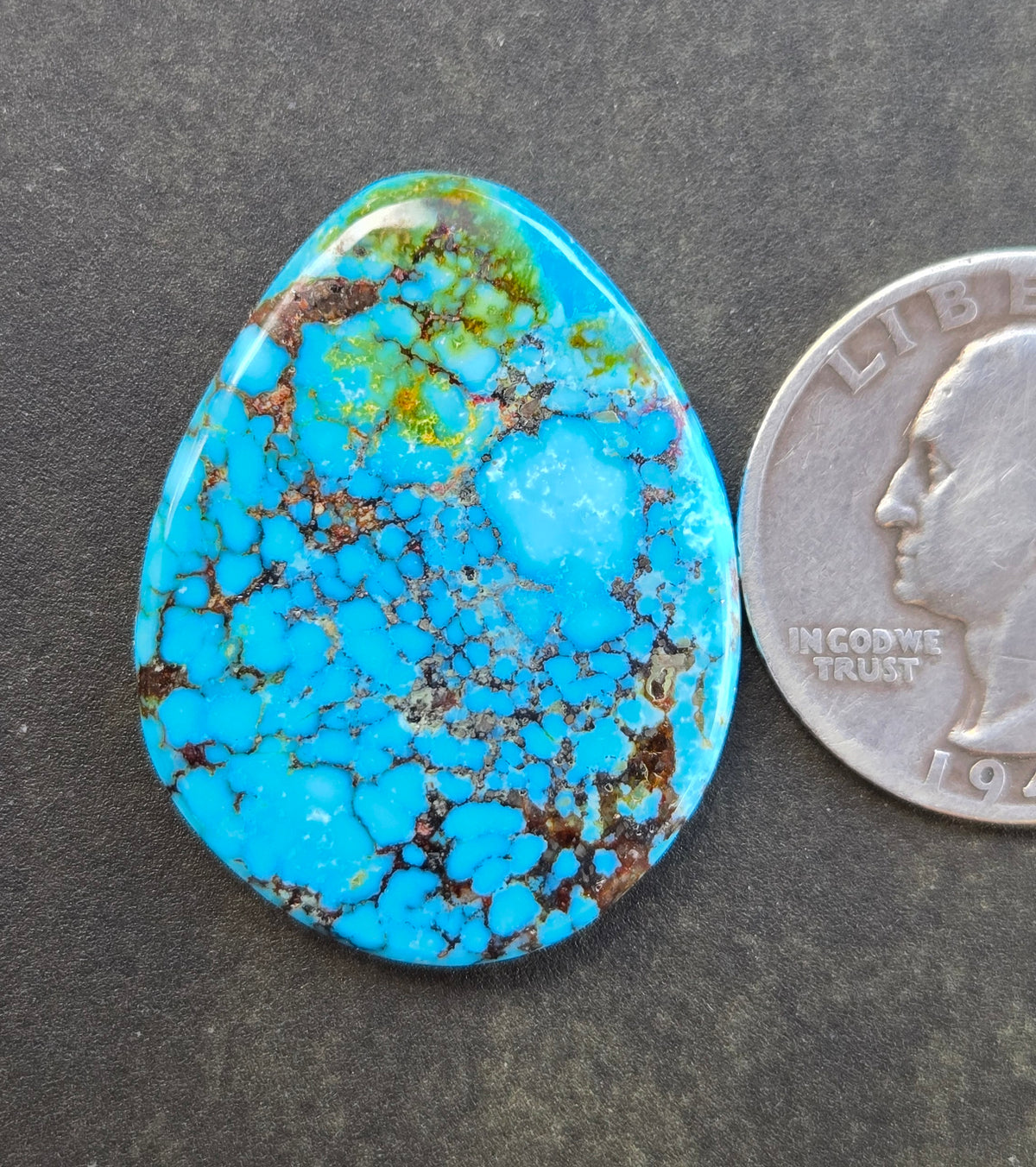 AAA Kingman Turquoise Mountain Red Web Cabochon
