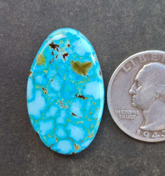 AAA Kingman Turquoise Mountain Red Web Cabochon