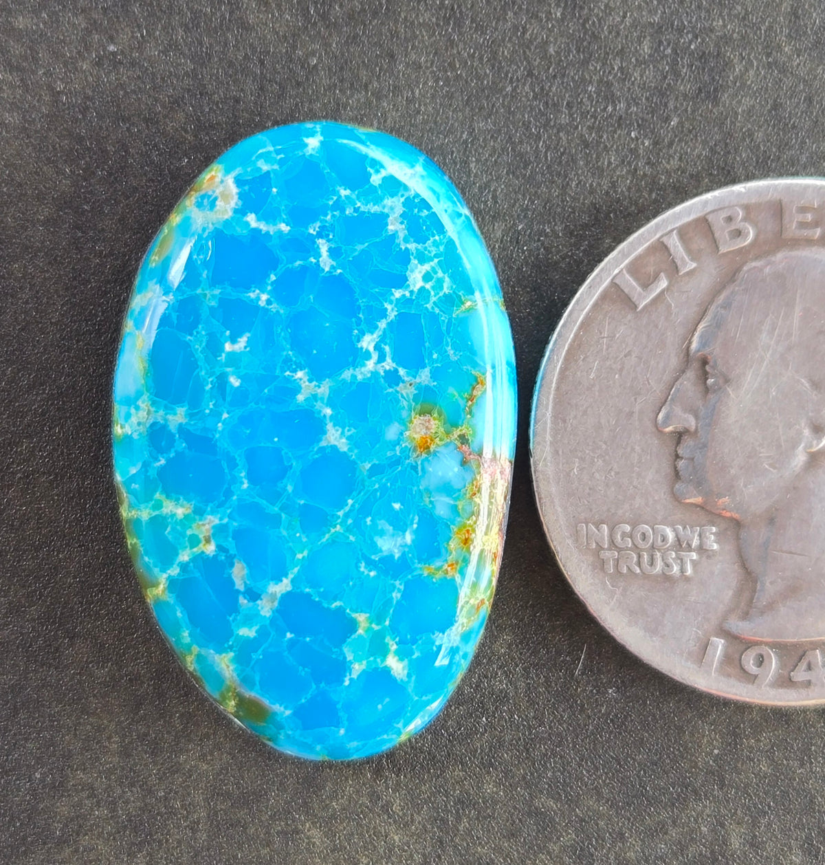 AAA Kingman Turquoise Mountain Red Web Cabochon