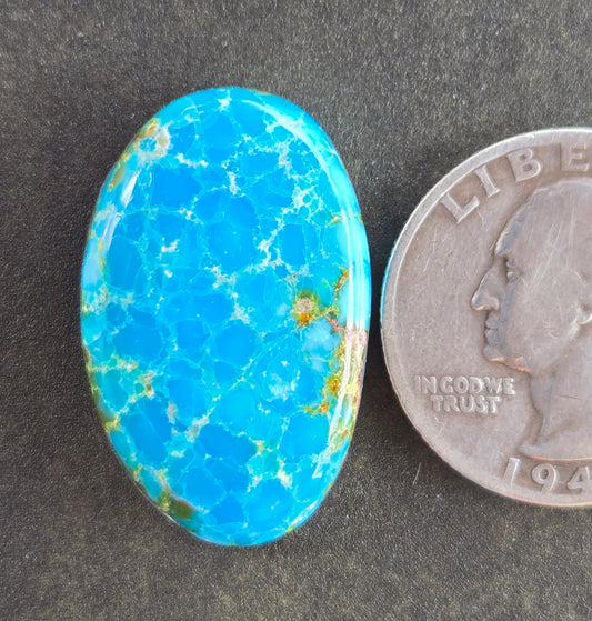 AAA Kingman Turquoise Mountain Red Web Cabochon