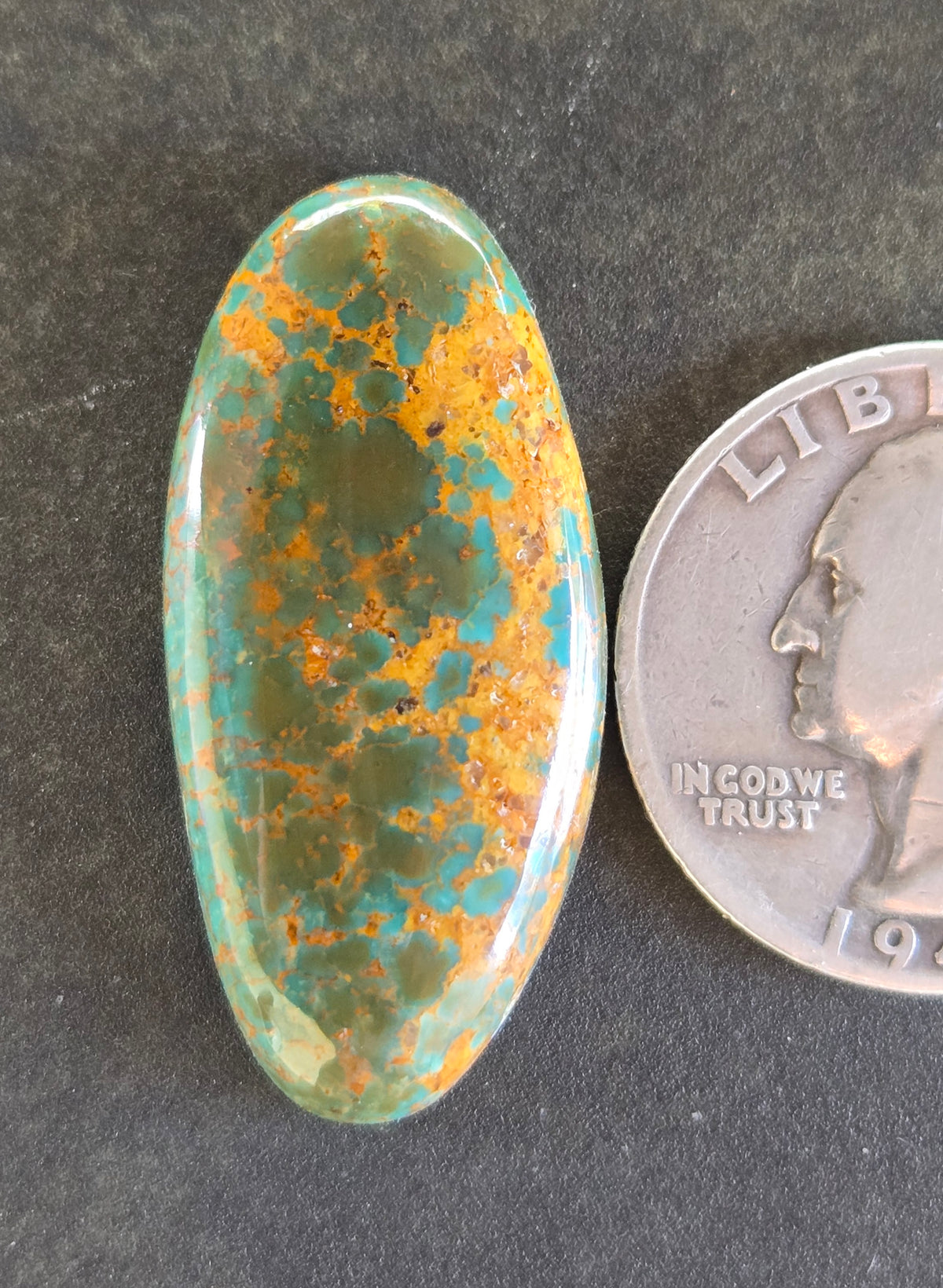 AAA Kingman Polychrome Ceremonial Turquoise Cabochon