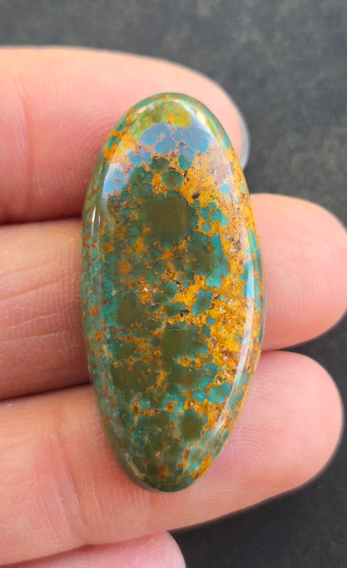 AAA Kingman Polychrome Ceremonial Turquoise Cabochon