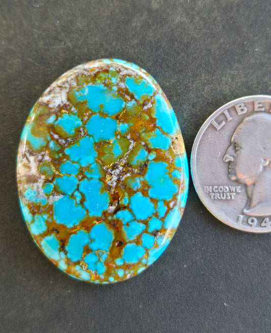 AAA Kingman Turquoise Mountain Red Web Cabochon