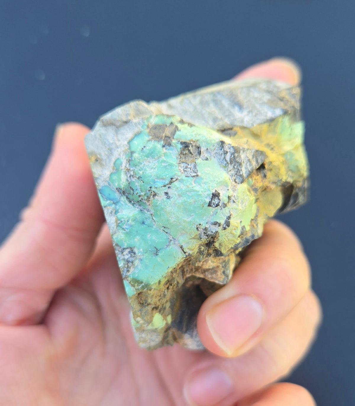 Blue Boy Variscite solid green rough for cabbing - Natural Nevada Variscite- 190 grams