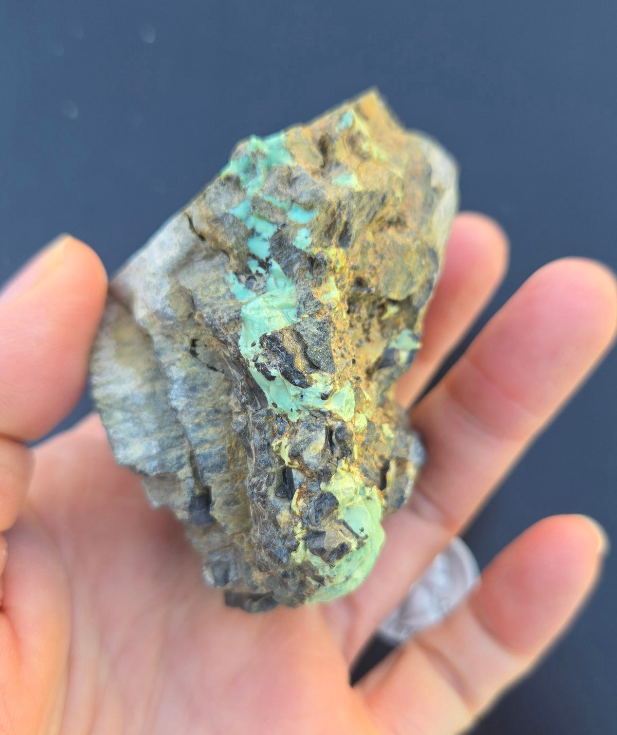 Blue Boy Variscite solid green rough for cabbing - Natural Nevada Variscite- 190 grams